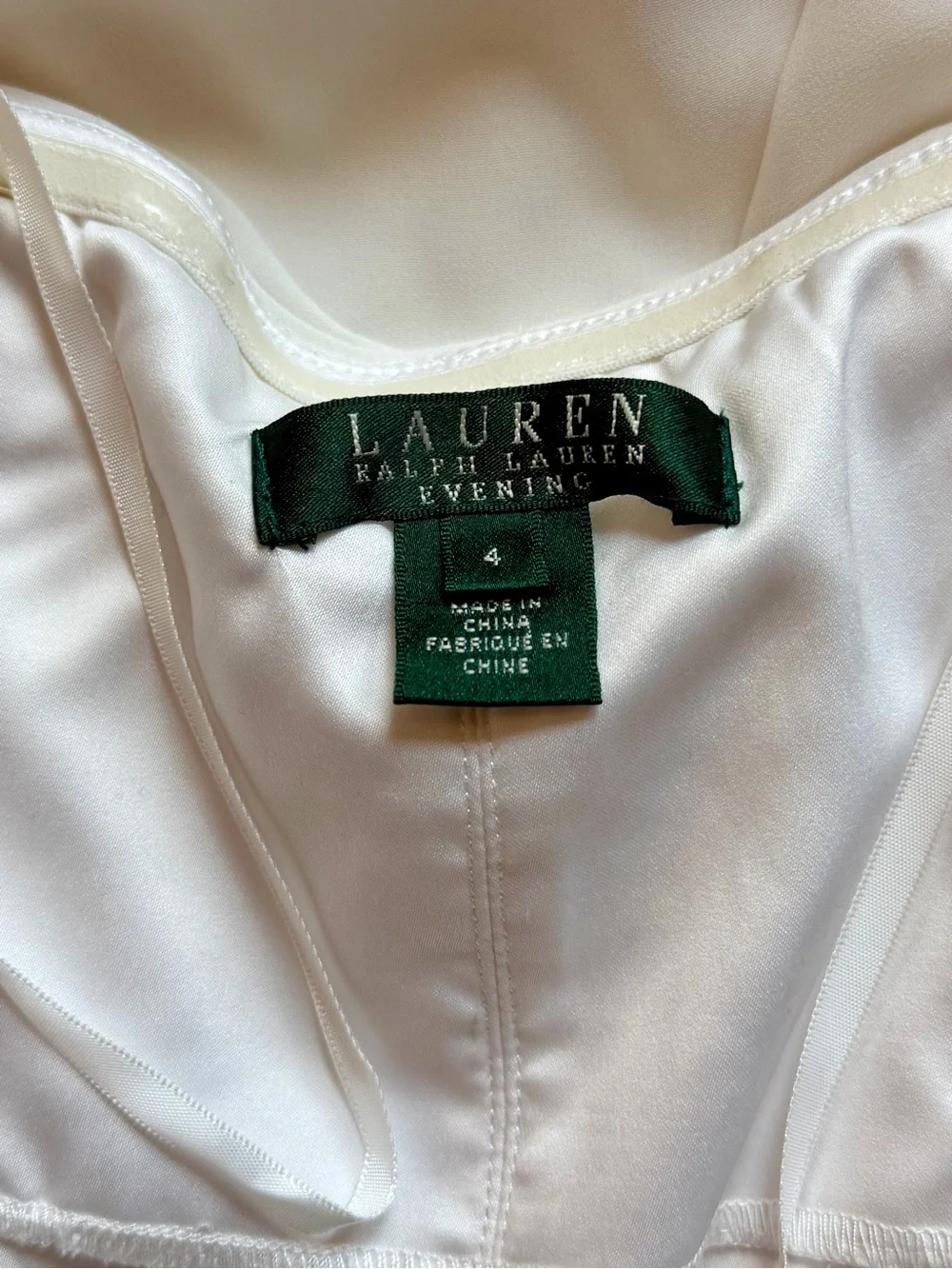 Lauren Ralph Lauren Ivory Strapless Evening Gown Dress Size 4 - Picture 8 of 11